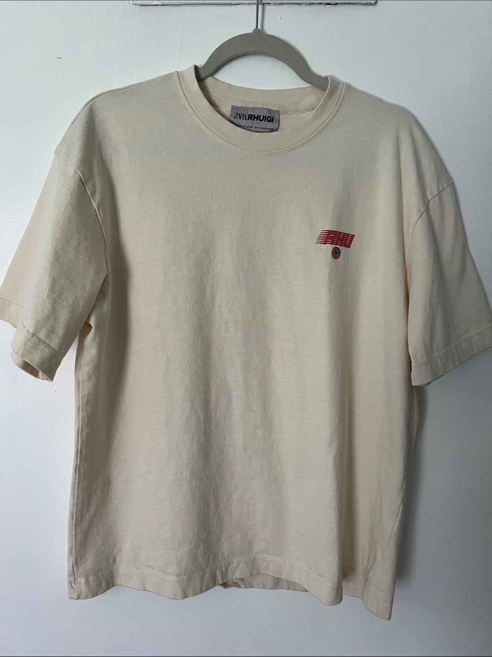 ZARA x RHUIGI Cream Graphic Tee with Logo